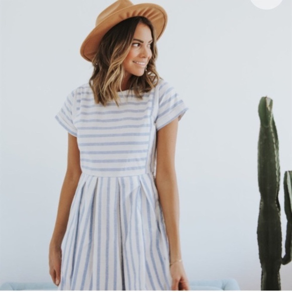 Journey Five Blue & White Chambray Dress